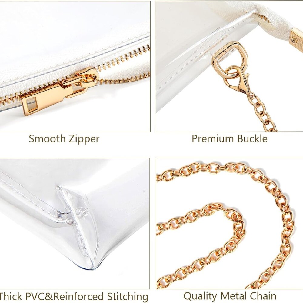 Transparent Gold Chain Small Clear Crossbody Bag … - image 5